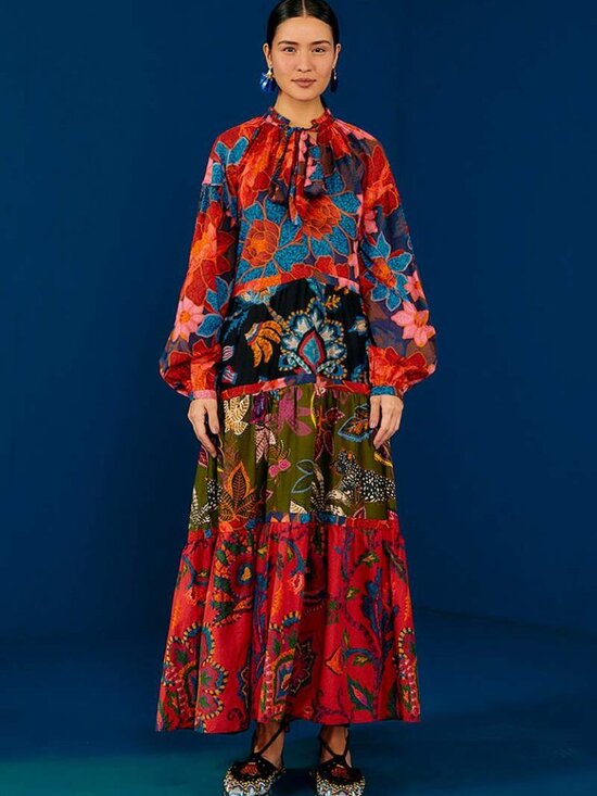 FARM Rio Dresses & Skirts - FARM Rio NWT Mixed Flower Prints Maxi Dress Multi S